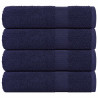 Toallas de ducha 4uds 100% algodón azul marino 70x140cm 360 gsm 1