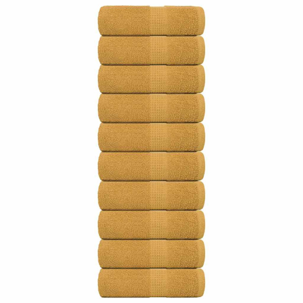 Toallas 10 uds 100% algodón oro 30x30 cm 360 gsm D
