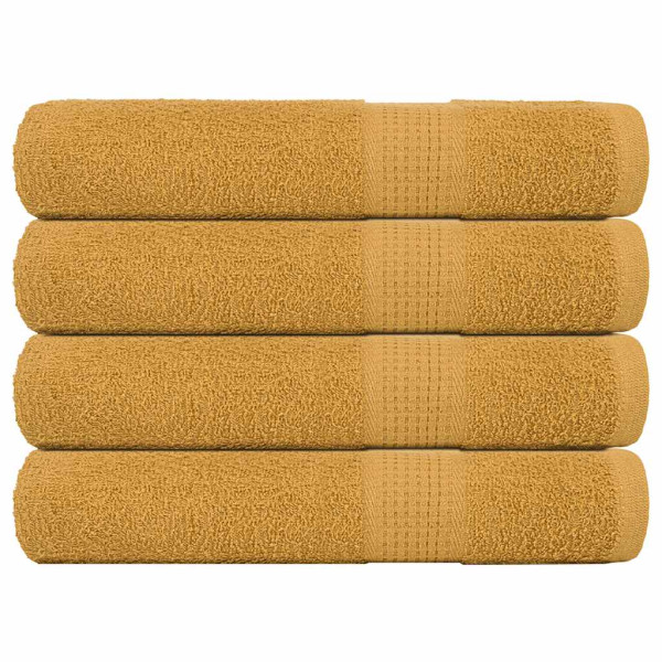 Toallas de sauna 4 uds 100% algodón oro 80x200 cm 360 gsm D