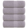Toallas invitados 4 uds 100% algodón gris 30x50 cm 360 gsm 1
