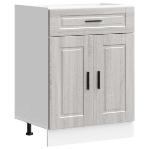 Mueble bajo de cocina porto gris sonoma madera reconstituida H
