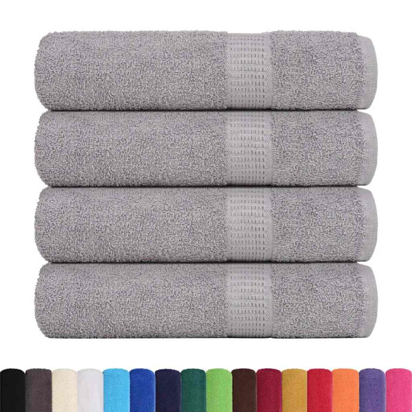 Toallas de baño 4 uds gris 100x150 cm 360 gsm 100% algodón M 2