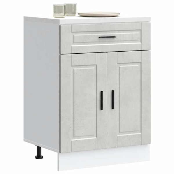 Mueble bajo de cocina porto gris cemento madera reconstituida D