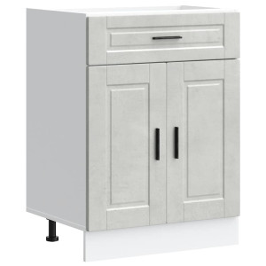 Mueble bajo de cocina porto gris cemento madera reconstituida H