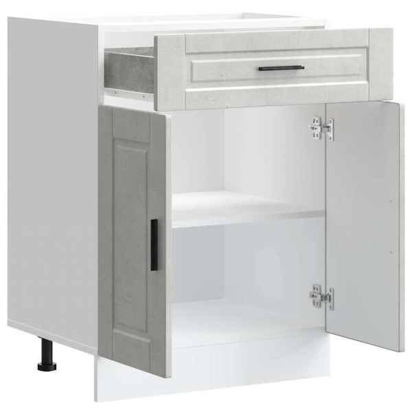 Armário base cozinha Porto derivados madeira cinzento cimento M 5