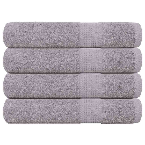 Toallas de sauna 4 uds 100% algodón gris 80x200 cm 360 gsm D