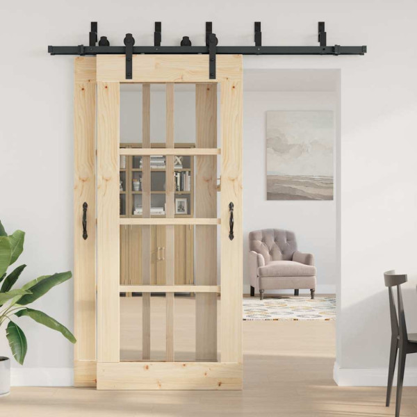 Kit de herrajes para puertas correderas acero negro 200 cm M 3