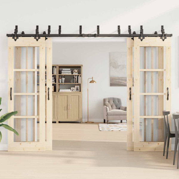 Kit de herrajes para puertas correderas acero negro 152.5 cm M 3