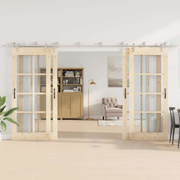 Kit ferragens p/ porta deslizante 400cm aço inoxidável prateado M 3