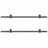 Kit de ferragens para porta deslizante 305 cm aço preto 5