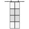 Puerta corredera set herrajes vidrio templado aluminio 76x205cm 1