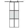 Puerta corredera set herrajes vidrio templado aluminio 76x205cm 1