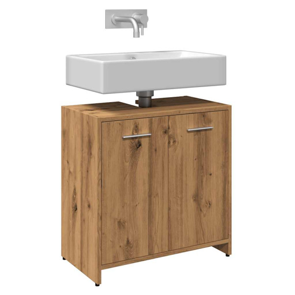 Mueble de lavabo de baño madera roble artisan 60x33x60 cm D