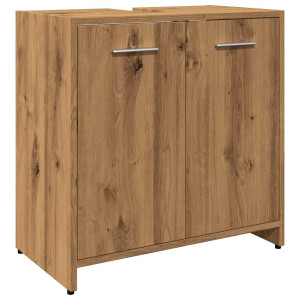 Mueble de lavabo de baño madera roble artisan 60x33x60 cm H