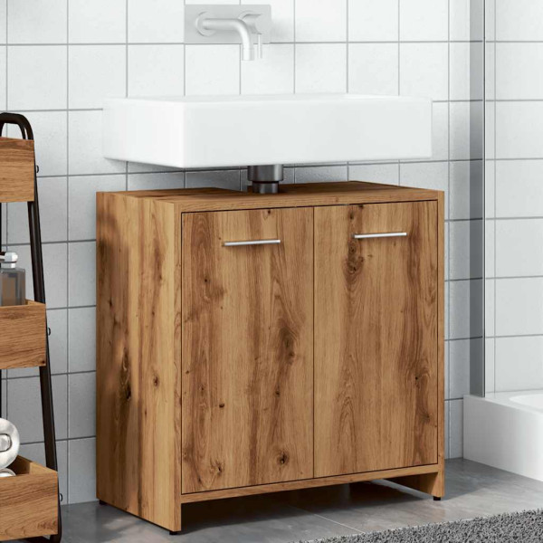 Mueble de lavabo de baño madera roble artisan 60x33x60 cm M 4