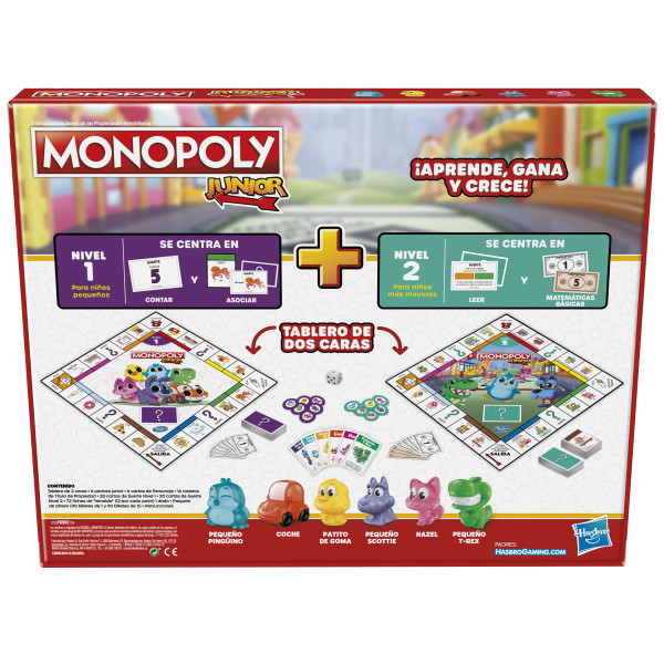 Jogo de mesa hasbro monopólio júnior espanhol M 3