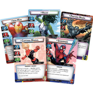 Jogo de tabuleiro dos campeões da Marvel Asmodee: o jogo de cartas Pegi 14 H