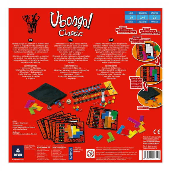Juego de mesa devir ubongo versión trilingüe pegi 8 M 6