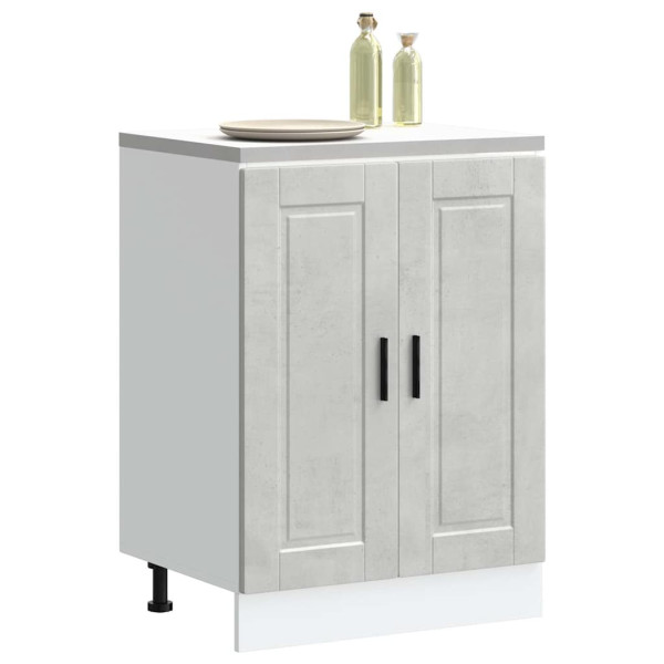 Mueble bajo de cocina porto gris cemento madera reconstituida D