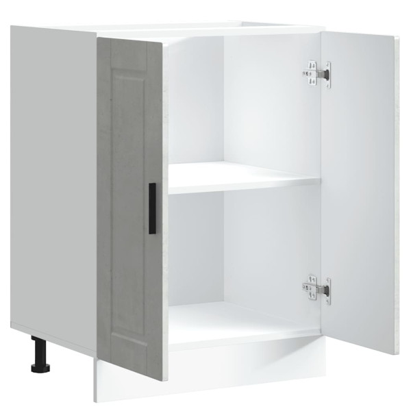 Mueble bajo de cocina porto gris cemento madera reconstituida M 5