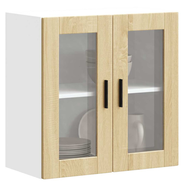 Armario de pared para cocina puerta cristal Porto roble sonoma D