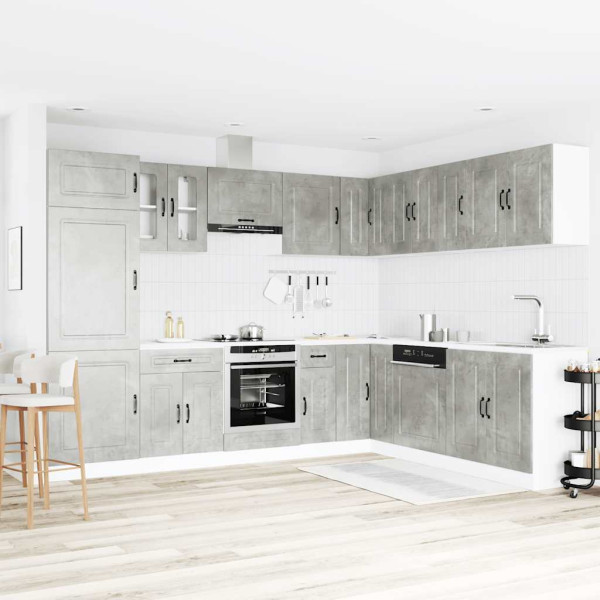 14 peças armário de cozinha conjunto Kalmar concreto cinza M 3