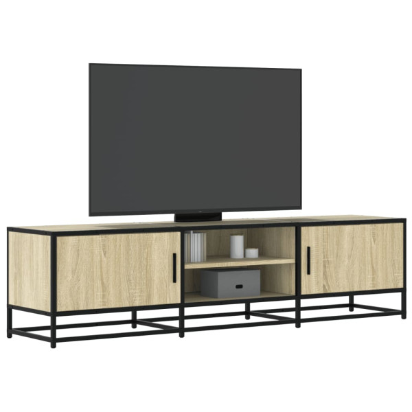 Mueble TV metal y madera ingeniería roble Sonoma 160x35x41 cm D