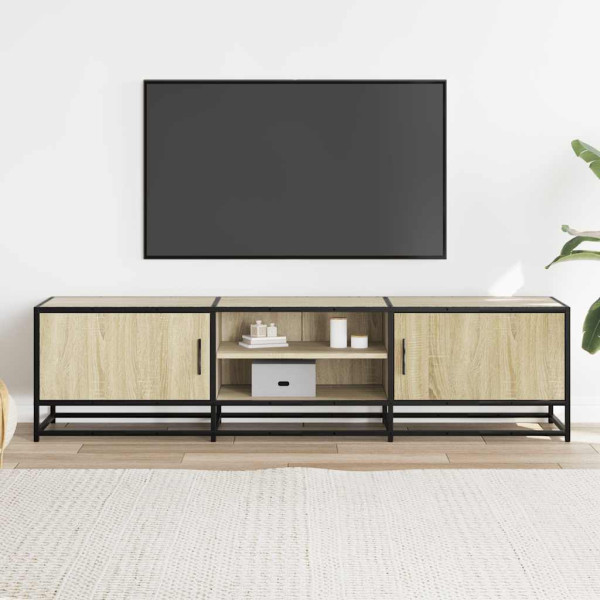 Mueble TV metal y madera ingeniería roble Sonoma 160x35x41 cm M 3