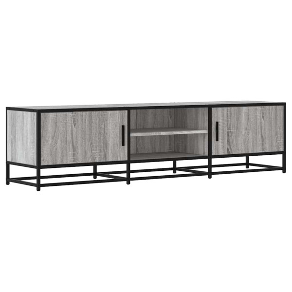 Mueble TV metal y madera ingeniería gris Sonoma 160x35x41 cm M 2