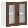 Armario de pared para cocina puerta cristal Porto roble marrón 2