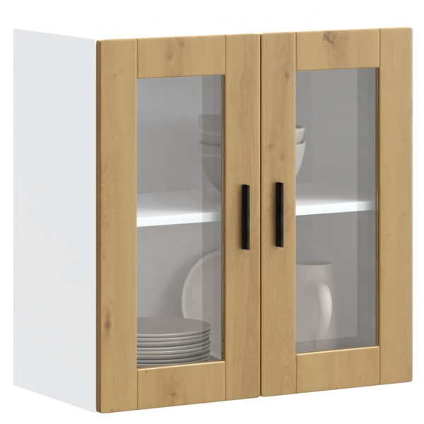 Armario pared para cocina puerta cristal Porto roble artesanal D