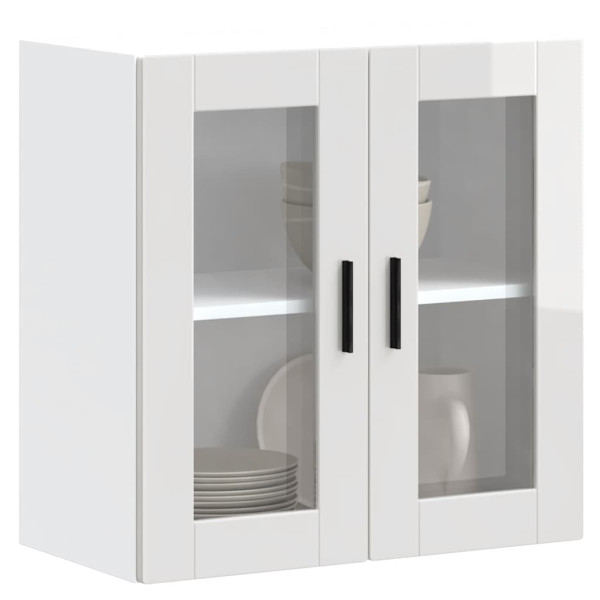 Armario pared para cocina puerta cristal Porto blanco brillante D