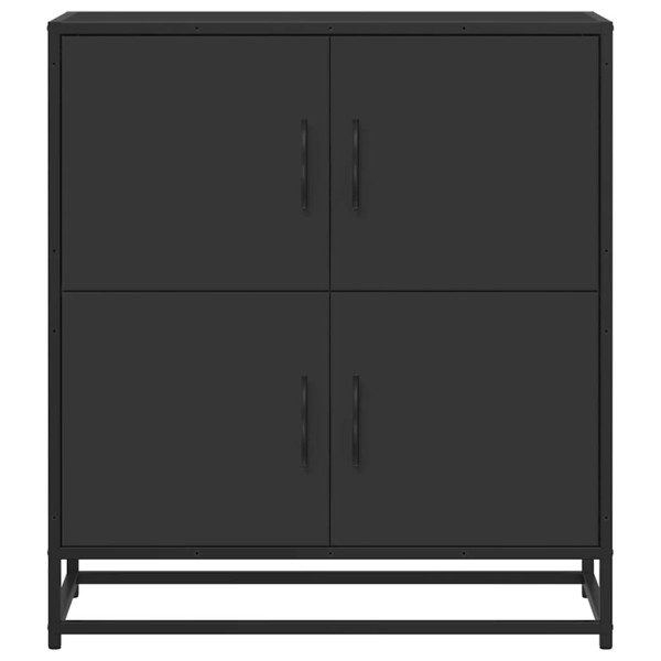 Aparador de madera de ingeniería negro 68x35x76 cm M 4