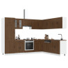Mueble cocina Kalmar roble marrón 14 pzas madera contrachapada 1