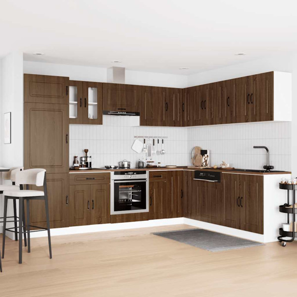 Mueble cocina Kalmar roble marrón 14 pzas madera contrachapada M 3