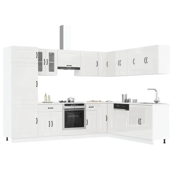 Mueble cocina Kalmar blanco brillo 14 pzas madera contrachapada D