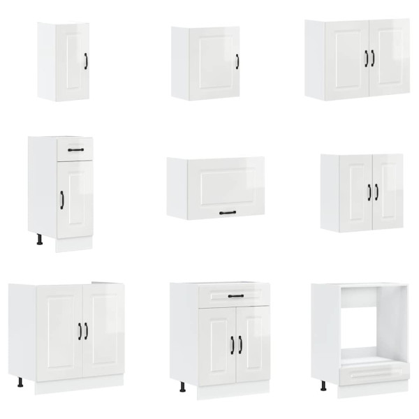 Mueble cocina Kalmar blanco brillo 14 pzas madera contrachapada M 4