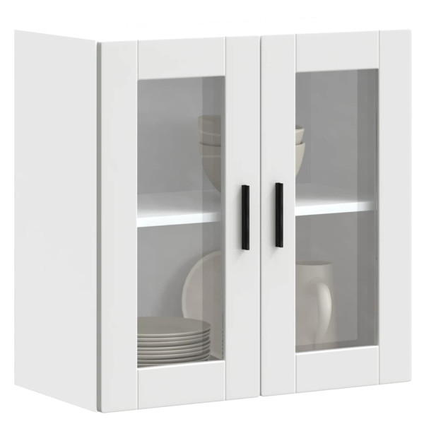 Armario de pared para cocina con puerta de cristal Porto blanco D
