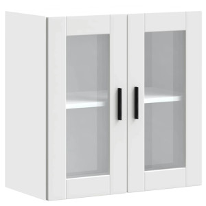 Armario de pared para cocina con puerta de cristal Porto blanco H