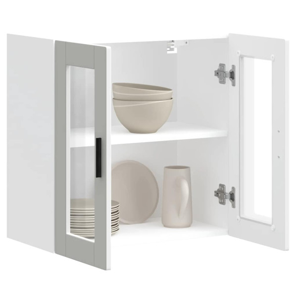 Armario de pared para cocina con puerta de cristal Porto blanco M 5