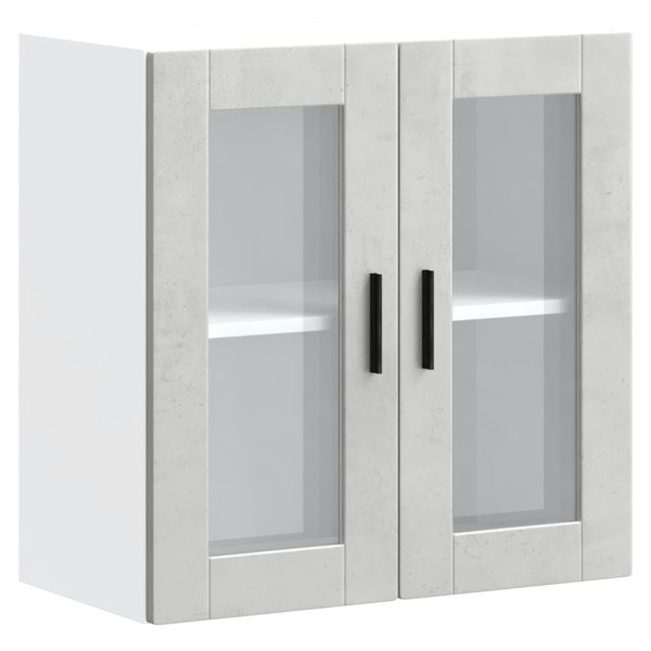 Armario de pared para cocina puerta cristal Porto gris hormigón M 2