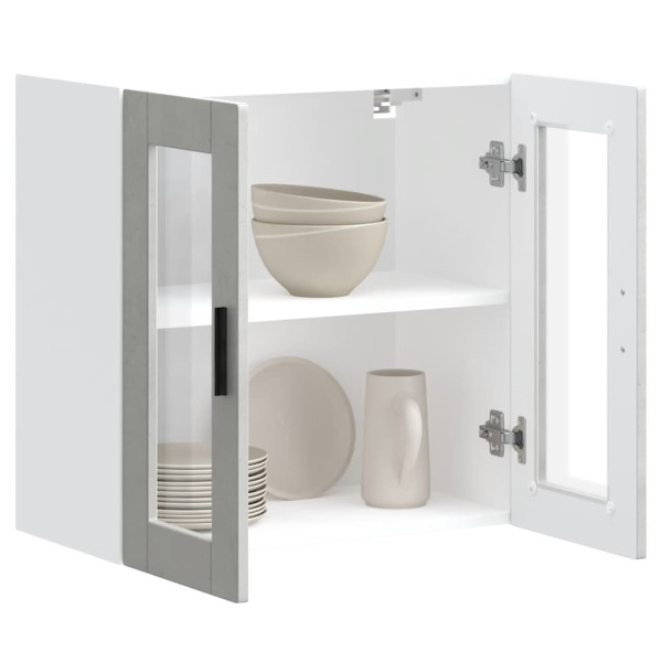 Armario de pared para cocina puerta cristal Porto gris hormigón M 5