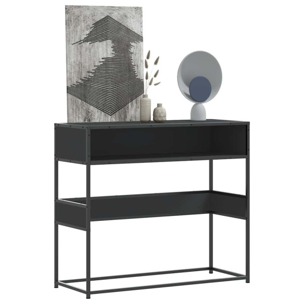 Mesa consola de madera contrachapada negro 90x35x80 cm D