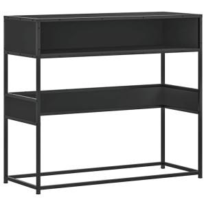 Mesa consola de madera contrachapada negro 90x35x80 cm H