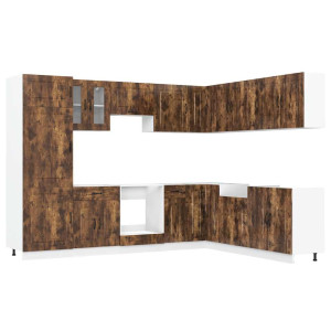 Mueble cocina Kalmar roble ahumado 14 pzas madera contrachapada H