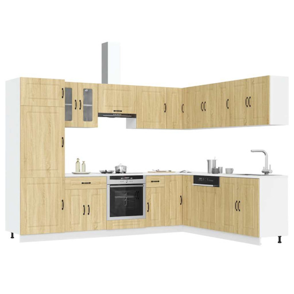Mueble cocina Kalmar roble sonoma 14 pzas madera contrachapada D