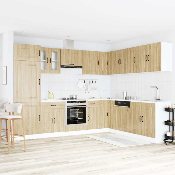 Mueble cocina Kalmar roble sonoma 14 pzas madera contrachapada M 3