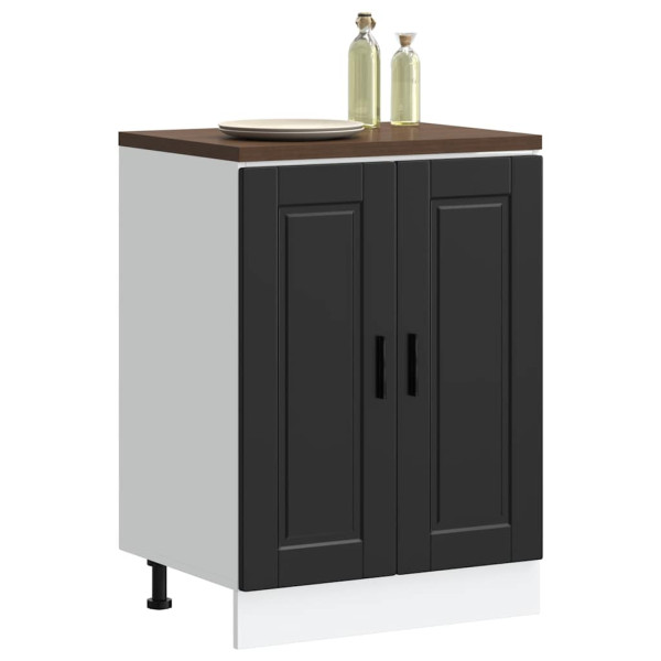 Mueble bajo de cocina Porto madera contrachapada negro D