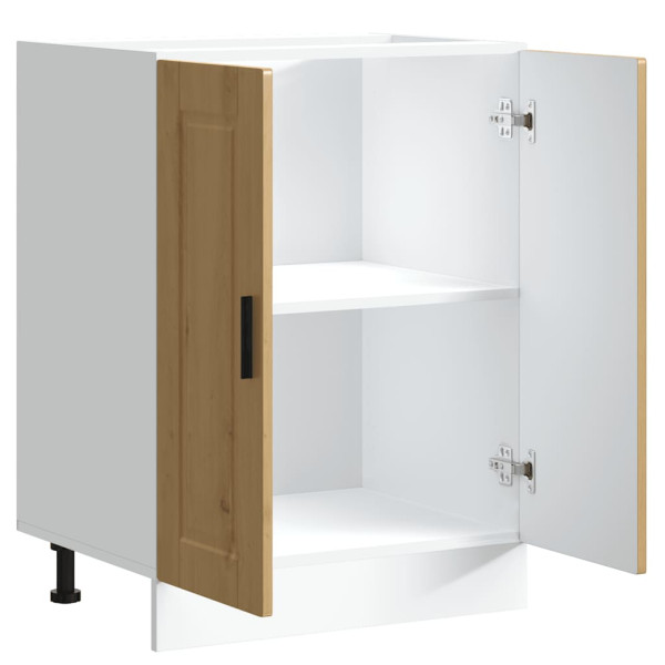 Mueble bajo de cocina porto roble artesano madera reconstituida M 5