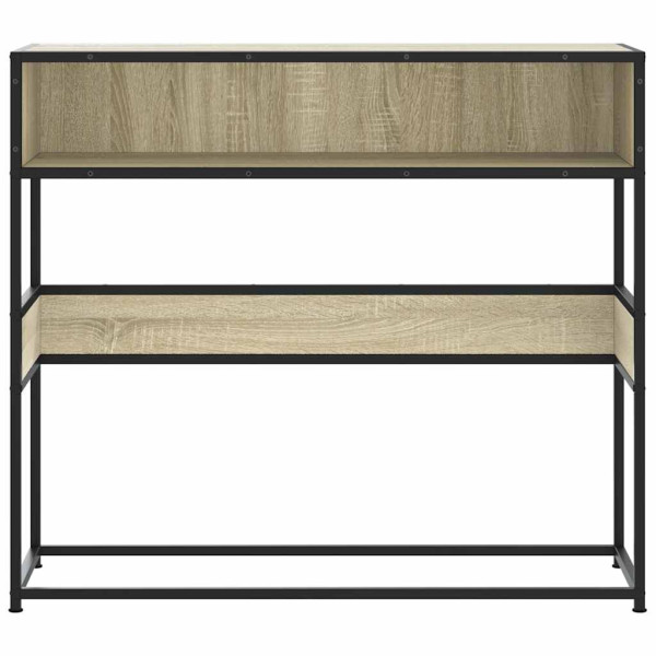 Mesa consola de madera de ingeniería roble Sonoma 90x35x80 cm M 4